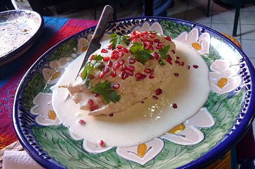 Chilis en nogada du Mexique