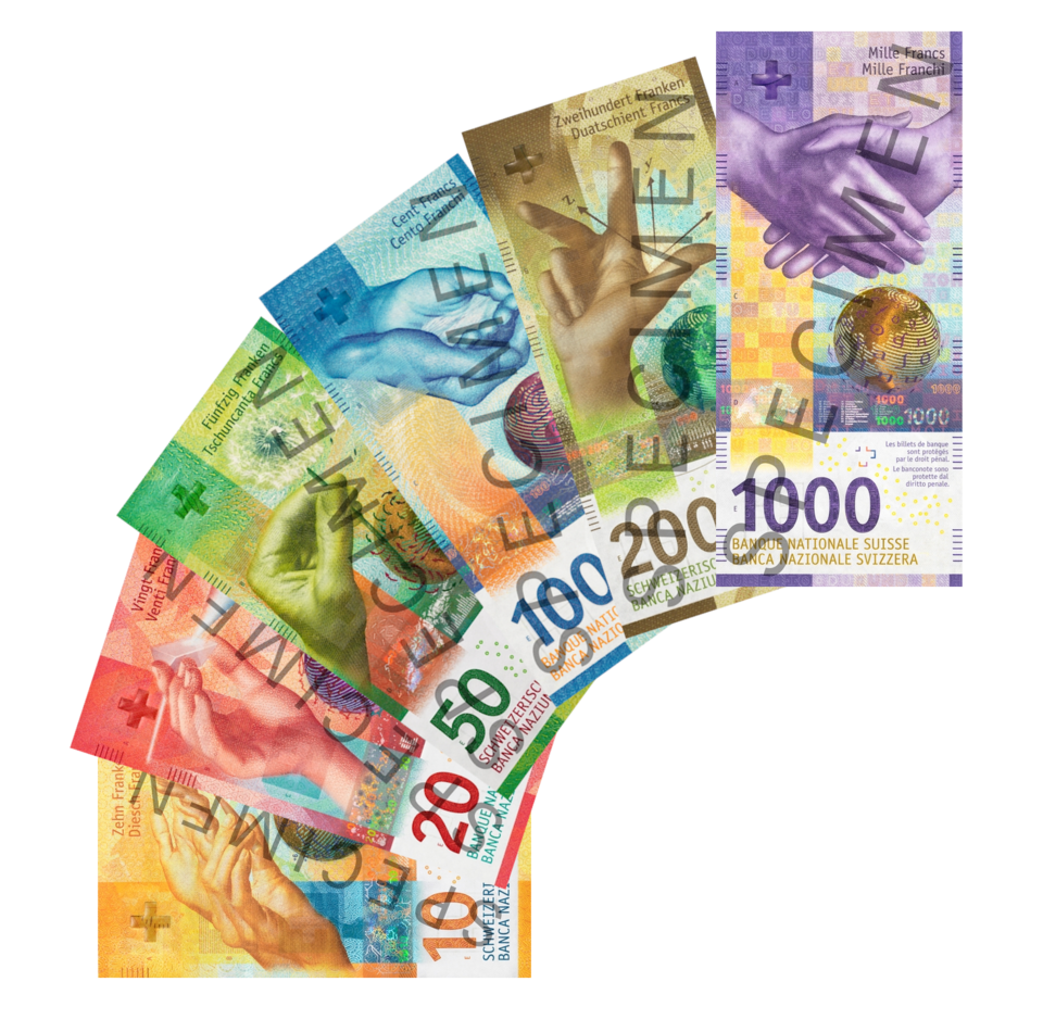 Swiss franc banknote