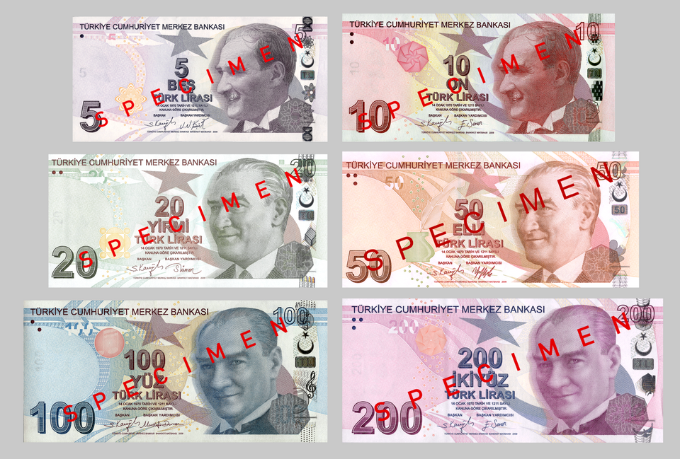 Turkish lira banknote