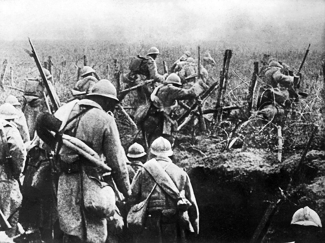 Trincheras del frente occidental durante la Primera Guerra Mundial